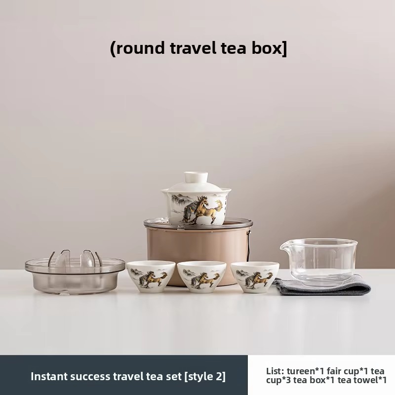 ชุดน้ำชาสำหรับเดินทาง กล่องทรงกลม สีเหลือง ประสบความสำเร็จทันที