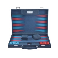 Ensemble de Backgammon de Voyage de Luxe en Cuir et Bois Antique, Gravé, Grande Taille, Personnalisé, en Denim, Haute Qualité, Vente en Gros, Fabriqué en Chine