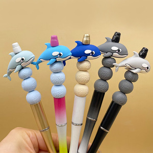 Dolphin Beads <b>Nipple</b> <b>Chain</b> Silicone Bpa Free Baby Teether 0-12 Months Straight Body DIY Accessory In Stock Wholesale - Product Image 2
