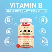 Gummies de Vitamine B Complex OEM |   Marque privée avec acide folique et vitamine B12 |   Soutien contre le stress et pour l'énergie