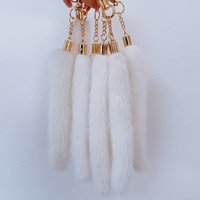 Porte-clés pendentif queue de vison en fourrure de haute qualité, nouveau modèle tendance, petit jouet en peluche queue de vison, accessoires pour sacs et clés de voiture pour femmes