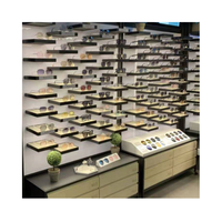 Vitrine en bois robuste et étanche avec éclairage LED personnalisé pour la vente au détail de lunettes de soleil, bijoux, téléphones, optiques, mobilier de magasin