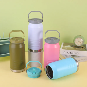 Nueva Botella de Agua Deportiva Portátil para Viajes al Aire Libre, Jarra de Agua con Aislamiento al Vacío de Acero Inoxidable 304 con Pajita y Asa - Product Image 1