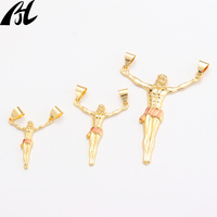 Pendentif Corps de Jésus-Christ Saint Benoît en Or 18 carats Original pour la Fabrication de Bijoux Religieux Catholiques Chrétiens DIY - Vente en Gros