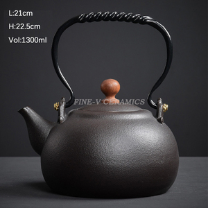 Ấm Đun Thủ Công Đốt Gỗ Than Lửa Ấm Trà Gốm Ấm Trà Sôi Xung Quanh Bếp Ấm Trà Sôi - Product Image 5