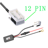 Adaptateur Bluetooth 12 broches, câble auxiliaire, radio sans fil, câble auxiliaire stéréo pour Mercedes Benz W169 W245 W203 W209 W164 W221