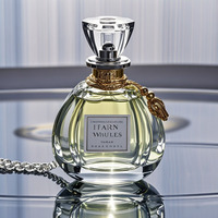 Vente flash - Flacon de parfum miniature de luxe en verre 50ml 100ml, logo personnalisé, verre borosilicate, estampage à chaud, finition polie, couvercle en verre