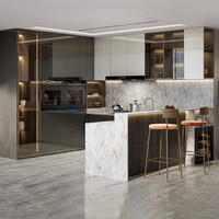 Meuble de cuisine moderne sur mesure en panneaux de particules, armoire de rangement, vente en gros directe d'usine, OEM ODM, fabrication sur mesure