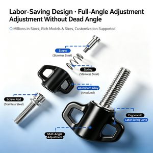 Vis de réglage universelle M4 à poignée en T en aluminium CNC et acier inoxydable 304 pour <span class=keywords><strong>cage</strong></span> de caméra <span class=keywords><strong>SmallRig</strong></span> Tilta - Product Image 2