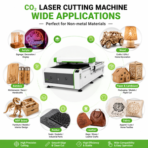 Machine de découpe laser CO2 JQLASER 1325E avec puissance laser de 80W, 100W, 130W, découpeuse laser CO2 130W pour la fabrication en usine - Product Image 4