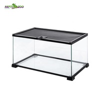 تيراريوم للزواحف REPTIZOO RAK08 موديل 2025 سعة 10 جالون (37.9 لتر) قابل للفك وسهل التنظيف مع غطاء علوي شبكي قابل للسحب مصنوع من المعدن/الزجاج/البلاستيك