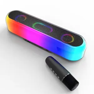 Grosir Speaker komputer warna-warni kualitas tinggi klakson ganda Volume tinggi dengan mikrofon yang dapat disesuaikan diafragma besar dan cahaya