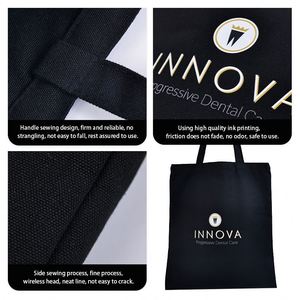 Wholesale Custom Print Logo Cheap Reusable Shopping Bags Friendly <b>Plain</b> Black Blank Cotton <b>Canvas</b> Tote Bag <b>Large</b> Amount of Stock - Product Image 5