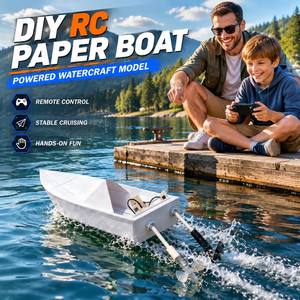 Kit d'expérimentation scientifique STEM éducatif : <span class=keywords><strong>Bateau</strong></span> en papier télécommandé DIY, modèle de <span class=keywords><strong>bateau</strong></span> à moteur télécommandé, <span class=keywords><strong>jouet</strong></span> de navigation stable pour enfants - Product Image 2