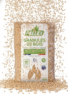 Granulés de bois Pellex En A1 Plus et DinPlus en sac de 15 kg, 23 palettes X77, système de chauffage à briquettes à combustion propre et longue durée - Product Image 4