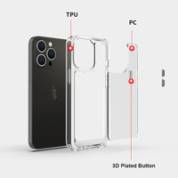 Coque de téléphone portable magnétique en TPU acrylique transparent rigide de 1,5 mm, design professionnel, best-seller