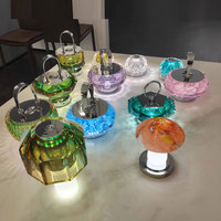Lampe de table en verre cristal LED VH, design moderne et simple, alimentation secteur, veilleuse pour la décoration intérieure