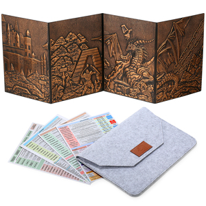 2024 Dungeon Master's Screen Faux cuir gaufré Dragon & Mimic Four-Panel avec poches Donjons & Dragons DM Accessoires - Product Image 6
