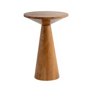 Table d'appoint ronde <span class=keywords><strong>en</strong></span> bois massif, table à piétement, table d'appoint rustique de style farmhouse pour le salon - Product Image 1