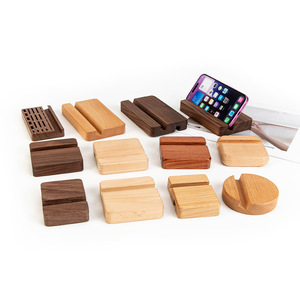 Wooden Phone Stand <b>Tablet</b> <b>Holder</b> Solid Walnut Wood Modern Simple Design For Desk Use - Product Image 1