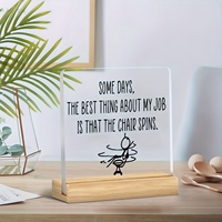 Panneau acrylique plat 2D gravé au laser, impression personnalisée, décor amusant anti-stress pour bureau, figurine de collègue sur chaise pivotante, amis au travail