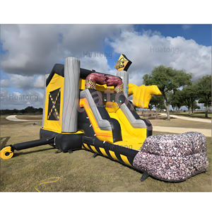 Château gonflable de construction, excavatrice, PVC, Hupfburg, toboggan aquatique et sec combinés, thème <span class=keywords><strong>Monster</strong></span> Truck, château gonflable pour enfants - Product Image 6