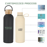 Bon Prix Bouteille d'Eau Isolée Écologique Chaude 500ml pour Randonnée Camping, en Acier Inoxydable, avec Logo Personnalisé