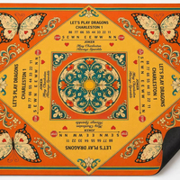 Tapis de jeu de Mahjong en caoutchouc de luxe, imprimé mandala papillon, règles américaines, antidérapant, imperméable, portable, pour 4 joueurs