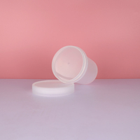 100ml & 500ml Pot de masque en plastique givré de qualité alimentaire PP Pot de gommage et de cire vide pour cosmétique Pudding Crème glacée Dessert Tasse Couvercle