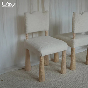 Silla de Comedor Moderna para Villa, Silla de Comedor Blanca para Hotel, Dormitorio, Marco de Madera, Tapizada en Tela, Muebles - Product Image 1