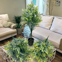 Interior Ruangan Kecil Modern Ramping Buket Bunga Buatan Tanaman Mugwort Hijau Rumah Tangga Plastik Tahan Lama Ramah Lingkungan Thanksgiving