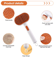 Brosse automatique à un bouton pour enlever les poils de chien, peigne pour animaux à poils longs, démêlant et massant, écologique pour chiens et chats