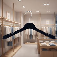 Cintre à vêtements en plastique noir de haute qualité pour adultes, antidérapant, multifonctionnel pour les magasins de vêtements