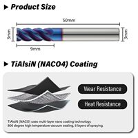 Fraise à queue en carbure de tungstène avec revêtement nano bleu 2mm-12mm pour routeur CNC |   Micro-grain à 2 rainures