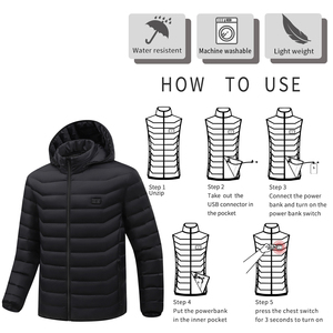 Wholesale 9 Zone Heater Quick <strong>Heat</strong> Men Winter Warm Clothing USB Rechargeable Battery Heated <strong>Jacket</strong> - Product Image 6