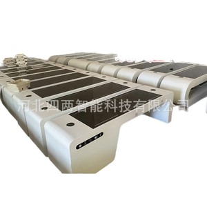 Banc de patio à énergie solaire, design moderne en aluminium, mobilier d'extérieur écologique pour parc, taille personnalisable - Product Image 1