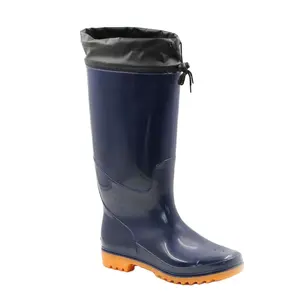 2023 botas Wellington de PVC ligeras con logotipo de color personalizado azul claro bien recibidas