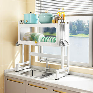 Estante <span class=keywords><strong>de</strong></span> almacenamiento <span class=keywords><strong>de</strong></span> cocina para el hogar a prueba <span class=keywords><strong>de</strong></span> polvo, palillos <span class=keywords><strong>de</strong></span> Metal, cuchillo, cuenco, organizador <span class=keywords><strong>de</strong></span> platos, fregadero, cesta, cuenco, estante para un acceso conveniente - Product Image 4