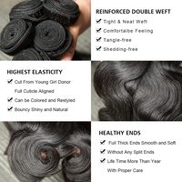 Extensions de cheveux naturels 100% humains, lisses et bouclés, alignés dans le sens des cuticules, sans perte ni emmêlement, pointes épaisses, pour la confection de perruques