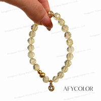 Bracelet en perles de cristal jaune citron naturel à facettes, motif gourde Mori, pour femme, cadeau pour petite amie, emballé individuellement BUSTYLE SS111