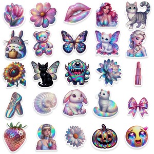 50 autocollants holographiques laser diamantés, motifs <span class=keywords><strong>de</strong></span> dessins animés <span class=keywords><strong>Miyazaki</strong></span> <span class=keywords><strong>Hayao</strong></span> et Princesse des Neiges, imperméables, à paillettes, pour décoration DIY - Product Image 4