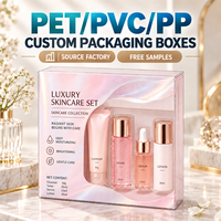 Boîte en plastique transparente personnalisée pour l'emballage de sérum, tonique, lotion, ensemble de soins de la peau, boîte en acétate