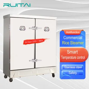 RUITAI फैक्टरी मूल्य निर्माता आपूर्तिकर्ता औद्योगिक खाद्य स्टीमर 12/24 ट्रे गैस खाद्य चावल स्टीमर कैबिनेट कुकर मशीन
