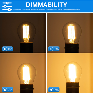 Công Nghiệp Trang Trí Rõ Ràng Chiếu Sáng Khu Dân Cư Thủy Tinh Trong Suốt Bìa Ấm G45 2700K E12 SMD LED Filament Ánh Sáng Bóng Đèn - Product Image 4