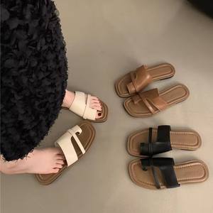 รองเท้าแตะแบบเปิดนิ้วเท้าพื้นหนาสไตล์อเมริกันสำหรับฤดูร้อน  วัสดุที่ใส่สบายสำหรับผู้หญิง  ออกแบบมาเพื่อความสะดวกสบาย - Product Image 2