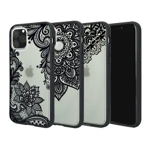 Casing ponsel renda hitam motif Mandala, casing ponsel Retro renda bunga untuk iPhone 14 pro max