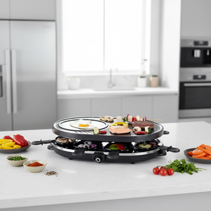 Grill de table électrique sans fumée pour l'intérieur avec poêles et spatules, plaque de cuisson antiadhésive pour jusqu'à <span class=keywords><strong>8</strong></span> <span class=keywords><strong>personnes</strong></span>, idéal pour les fêtes et les moments en famille - Product Image 6