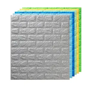 Kertas Dinding Bata Busa Imitasi Putih Kupas dan Tempel Tahan Air untuk Kamar Tidur Ruang Tamu dan Dekorasi Cucian Kertas Dinding Bata 3D