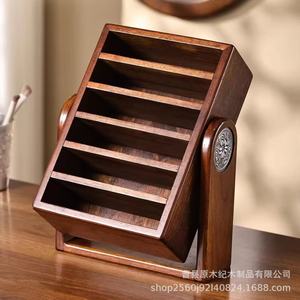 Wooden Lipstick Storage Rack 6 Layer Rotating <b>Desktop</b> Organizer For Makeup Cosmetics Eyeshadow Storage - Product Image 2