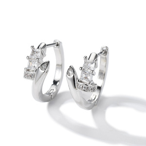 Stud Earrings S925 Sterling Silver Claw Setting Geometric Design For Men Women Fashion Hip Hop Style Gift Jewelry - Product Image 1